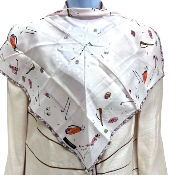 New Trendy Burberry London Mini Sxarf 20" Cotton Light Pink Golf Nova check (74 - Picture 4 of 9